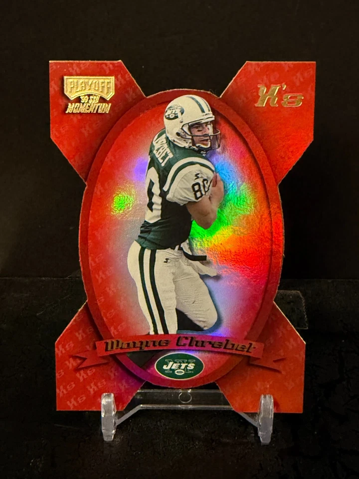 1999 Playoff Momentum Football Wayne Chrebet Die-Cut Card #72 #235/300 - Image 1 of 2