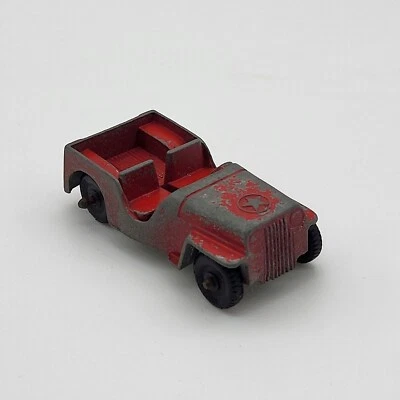 Tootsietoy Tootsie Juguete Ejército de Estados Unidos Willys Inusual Rojo Jeep Camión Coche Segunda Guerra Mundial Metal EE. UU. Foto 1 de 3
