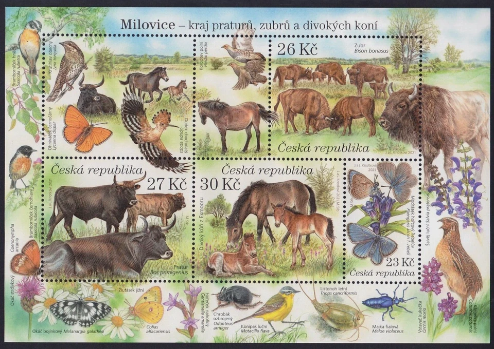 CZECH REPUBLIC 2021 WILD ANIMALS, BIRDS, BUTTERFLIES Sc 3876 MNH - Image 1 of 1