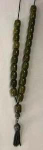 Komboi Greek Worry Bead #906 Light Green Amber/Sterling Worry Beads (12") - Picture 1 of 1