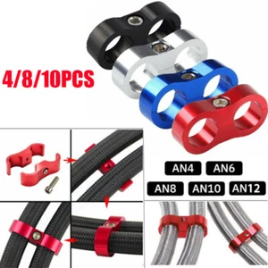 10x Hose Separator Clamp Bracket Adapter AN4 AN6 AN8 AN10 AN12 for Oil Fuel Line - Picture 1 of 7