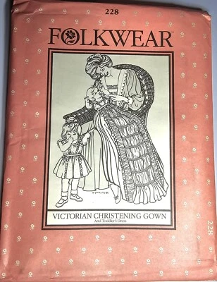 Folkwear Victorian Christen Gown Sewing Pattern 228 Infant/toddler Unused-F2  - Image 1 of 4