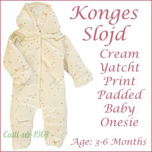 Konges Slojd Baby Hooded All in One Pram Suit NEW Yacht Motif Age 3-6 Month - Picture 1 of 12