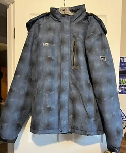 Pooluly Herren Skijacke Blau Camouflage Wasserdicht Kapuze Gr. XL Neu ohne Etikett - Bild 1 von 9
