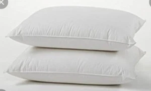 Almohada de plumas de pato de lujo terminada con bordes de tubería.{paquete de 1,2} Blanco - Imagen 1 de 1