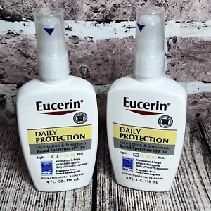 2 Pack Eucerin Daily Protection Face Lotion Spf 30 Sensitive Skin 4 Oz. O8/2025 - Picture 1 of 5