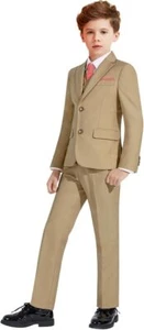 Boys Slim Fit Suits for Boys Suit Set Boy Dresswear Ring Bearer Outfit Kids Suit - Picture 1 of 27