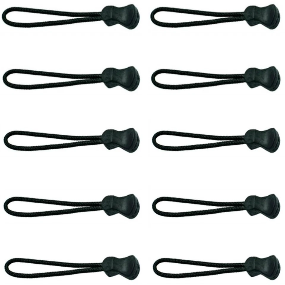 10X PULLER ZIPS REIßVERSCHLUSSANHÄNGER PULL ZIPPER GUMMI REIßVERSCHLUß ERSATZ - Bild 1 von 1