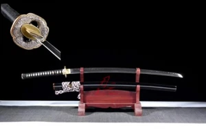 battle ready clay tempered T10 steel Samurai katana sword Full tang blade sharp - Picture 1 of 10
