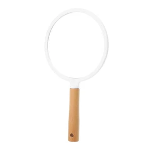 Portable Handheld Cosmetic Mirror Round Wood Handle Vanity Makeup Mirror - Picture 1 of 10