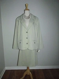 Neu Lana Lee Damengröße 24 W Auster Karriere Jacke & A-Linie Rock Set - Bild 1 von 12