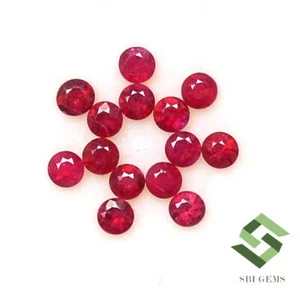 2.75 MM Rubino Naturale Taglio Rotondo Lotto 14 Pezzi 1.31 Cts Calibrata Loose - Picture 1 of 9
