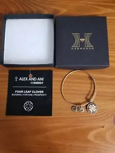 Bracciale Alex & Ani quadrifoglio tono oro - Foto 1 di 6