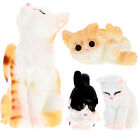  4 Pcs Dollhouse Orange Cat Mini Figure Miniature Figures Toys Decorations