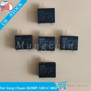 5 PCS 302WP-1AH-C M02 12VDC Song Chuan RELAY 20A 4 Pins free shipping - Picture 1 of 8