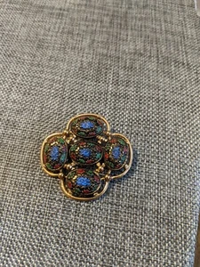 Broche Vintage Sarah Coventry "Luz del Este" (1968) Esmalte Multicolor - Imagen 1 de 5