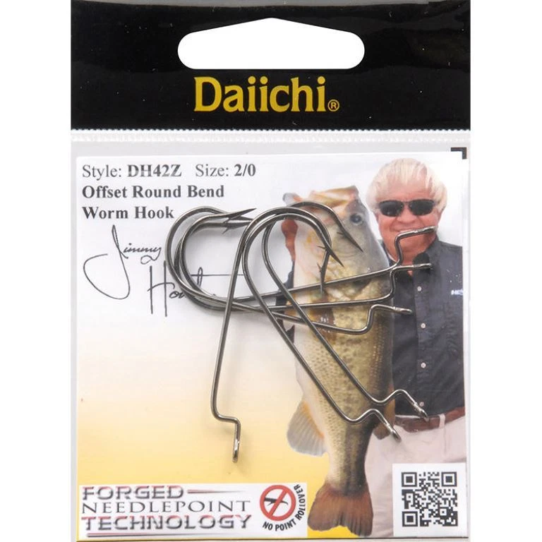 Gancho de gusano Daiichi Offset Wide Gap tamaño 2/0 paquete de seis, DH42Z. Nuevo, 0306 Foto 1 de 1