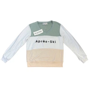 WILDFOX Apres Ski V Neck Colorblock Baggy Beach Jumper Sample NWT S - Picture 1 of 5