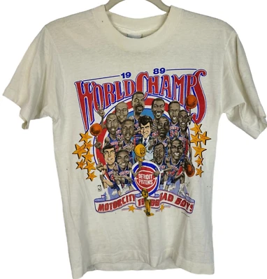 Camiseta De Colección Salem S Bad Boys Detroit Pistons Dibujos Animados Campeones 1989 Manchas Blancas Foto 1 de 4