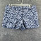 Willi Smith Womens Shorts 4 Blue White Flat Front Mid Rise Slash Pockets Cotton