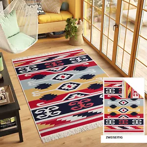 Teppich Baumwolle Kelim Zweiseitig Waschabr Modern Mehrfarbig Wohnzimmer ÖKOTEX - Bild 1 von 10
