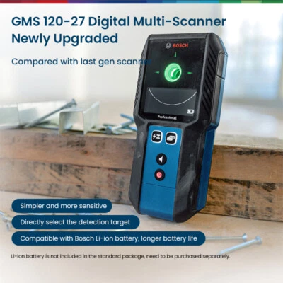 Bosch Wall Detector Gms120-27 Can Measure Metal and Live Wires In Walls with Bag - Image 1 of 4