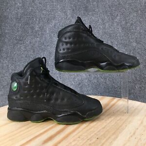 Air Jordan 13 Shoes Youth 5.5 Retro Basketball Sneakers Black Leather 414574-042