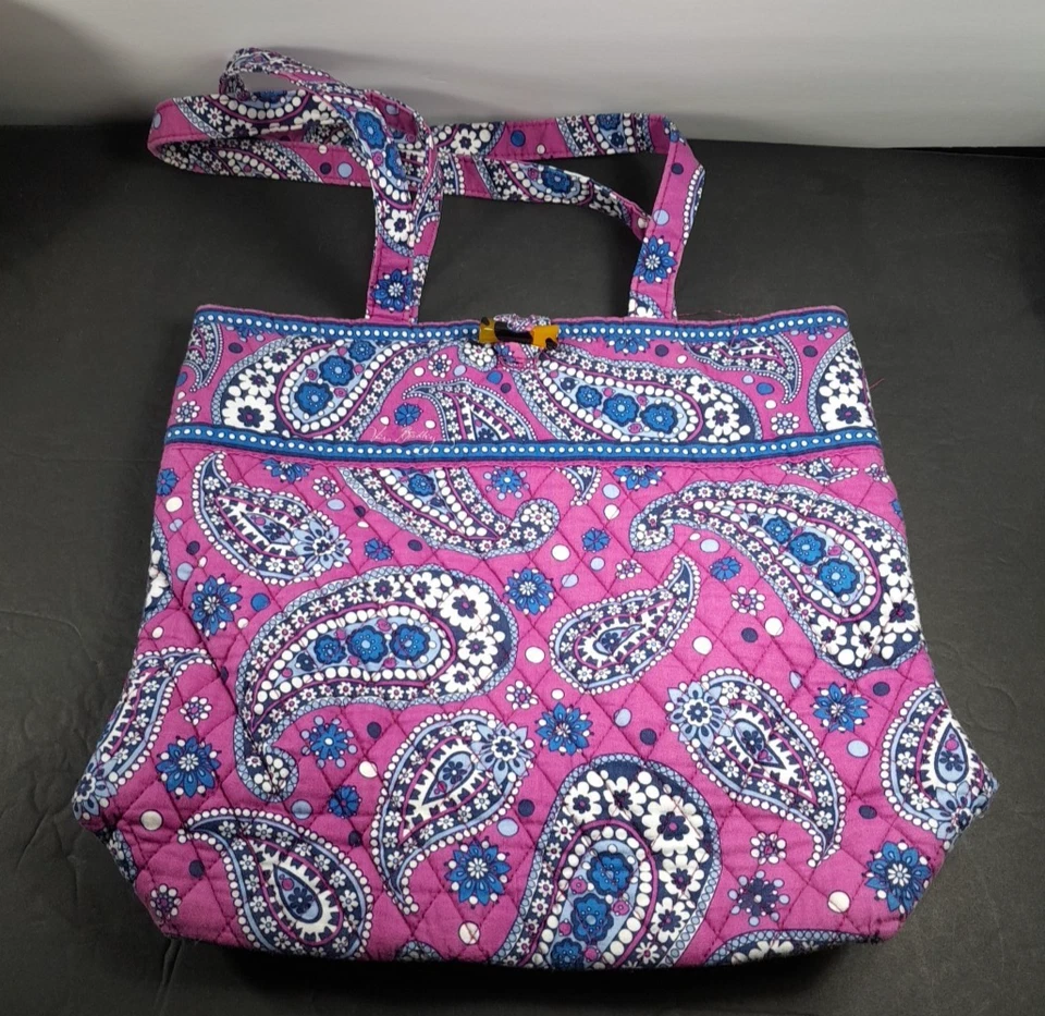 Vera Bradley Purple and Blue Paisley hook and loop Tote Shoulder Bag - Image 1 of 4