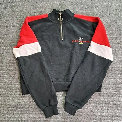 Suéter Disney Mickey Mouse Juvenil Talla XS 2/4 Negro Bordado Quater Cremallera  Foto 1 de 4