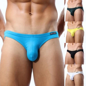 Hombres Sexy Modal Ropa Interior Valiente Persona Calzoncillos tiro bajo U Bolsa convexa talla S-XL - Imagen 1 de 30