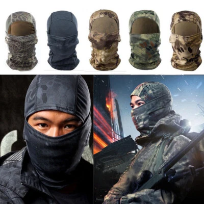 Máscara facial completa protección UV esquí pasamontañas cubierta camuflaje táctico capucha ninja Foto 1 de 4