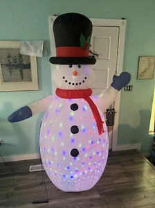 7ft Snowman Airblown Inflatable Disco LED LIGHTS Christmas Decor Yard - Picture 1 of 9