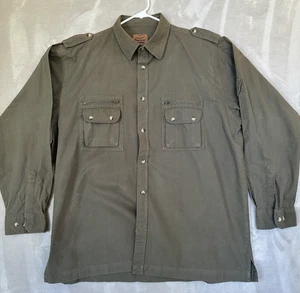 BARTAVEL HERREN GR XXL 2XLArmy grün Langarm Militär Kragen Hemd IRLAND - Bild 1 von 7