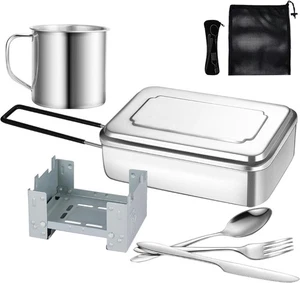 Lafuntar Camping Messdose, 8-teilige Dosen Edelstahl, &#x200E; Silber  - Bild 1 von 7