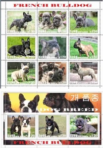Stamp sheet+block French Bulldog 202o Korea issue Dogs - Picture 1 of 1