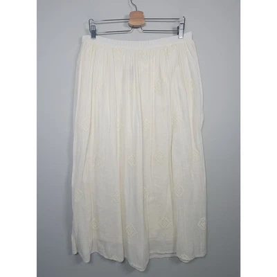 Maxi Falda J. Jill Mujer M Pull On Forrada Bordada Boho Algodón Marfil Foto 1 de 4