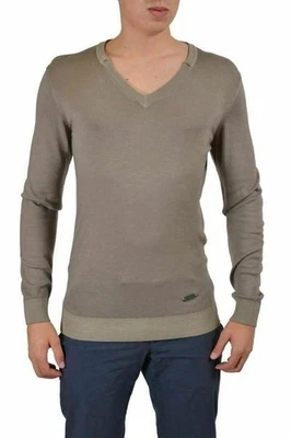 Suéter Just Cavalli Para Hombre Gris 100% Lana Cuello en V Manga Larga US L IT 52 Foto 1 de 4