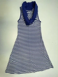 Three Dots Woman’s Blue White Striped Sleeveless Cowl Neck Casual Dress XS - Picture 1 of 8