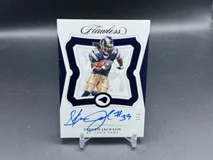 2018 Panini Flawless Football Steven Jackson Blue Auto /3 Rams - Bild 1 von 2