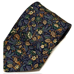Brooks Brothers Makers Tie Vintage Black Label Floral Flowers AOP Elegance Sharp - Picture 1 of 23