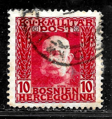 HICK GIRL-OLD USED BOSNIA & HERZEGOVINA SC#M70   EMPEROR FRANZ-JOSEF      X6124 - Image 1 of 2