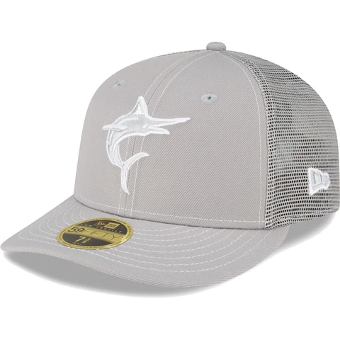 Men's New Era  Gray Miami Marlins 2023 On-Field Batting Practice Low Profile Cover