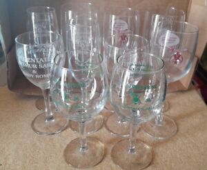 Shriners Wine Champagne Glass Lot of 10 Potentate New Millennium Cruise Ball +++