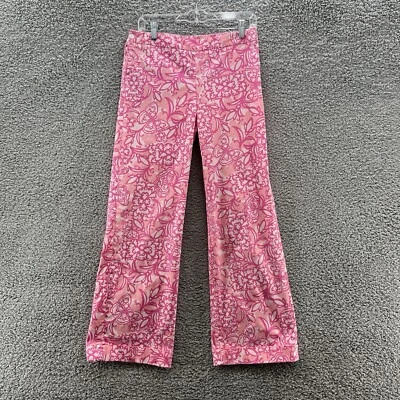 VTG Lilly Pulitzer Womens 6 Pink White Floral Wide Leg Sailor Colorful Preppy - Image 1 of 4