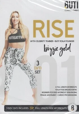Buti Yoga Rise 3 DVD Workout Set with Bizzie Gold New Sealed Exercise - Image 1 of 2