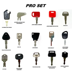 The PRO Heavy Construction Equipment Ignition Key Set CAT JD  JCB Case Volvo TCM - Picture 1 of 12