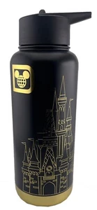 Walt Disney World Cinderella Castle Black & Gold Outline 31.5 oz Tumbler Bottle - Picture 1 of 12