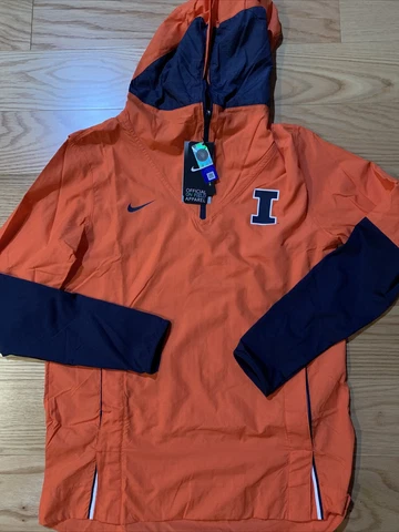 Nike NCAA woven Illinois Illini Hooded jacket sz L NWT CQ5211-891 rare Football Cover