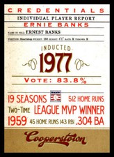 2012 Panini Cooperstown Ernie Banks  Credentials 6 Chicago Cubs