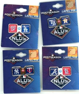 2019 MLB NLDS ALDS Division Series Pin Choice Astros Rays Yankees Braves Dodgers - Image 1 of 2